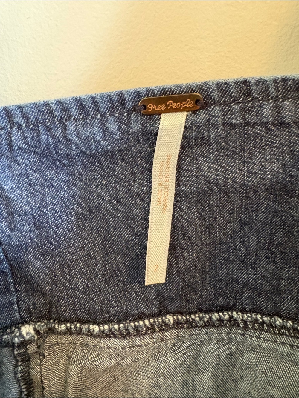 Free People Marjorie Denim Zip Front Mini Dress Size 2 - Picture 4 of 8